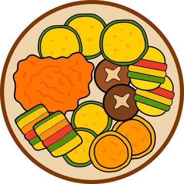 Korean Pancake Plate Illustration