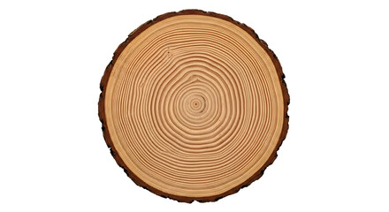 Fototapeta premium Detailed Cross-Section of Tree Trunk Revealing Annual Growth Rings and Natural Wood Texture