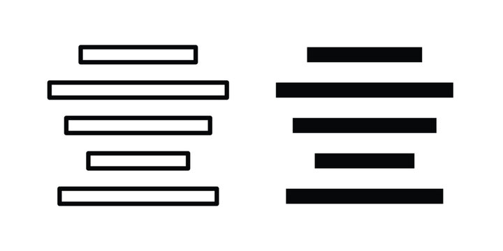 Align center icon in stroke outline style with flat version