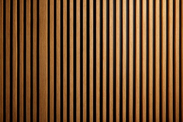 Fototapeta premium A striking close-up showcases a rhythmic pattern of vertical wooden slats against a dark background.
