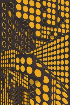 Abstract yellow server ventilation pattern &ndash; Ideal for data centers, industrial design, or cooling systems advertising.