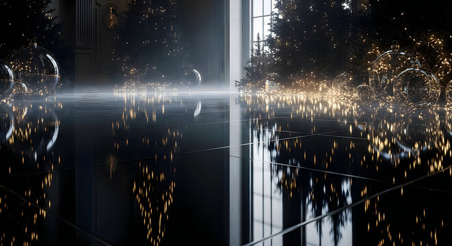 Urban skyline at night with illuminated city lights forming a grid pattern