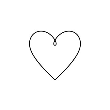Simple Black Line Heart Shape Icon.