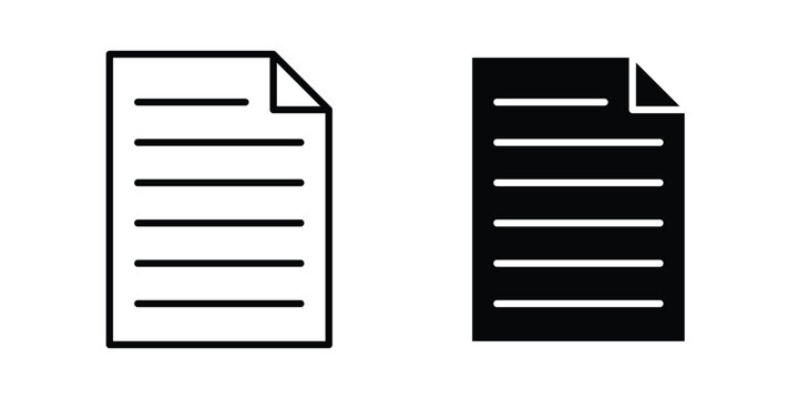 File icon in stroke outline style with flat version