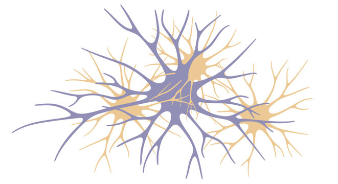 Complex network of interconnected biological neurons and brain cells.