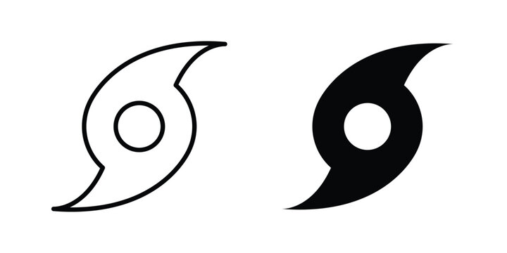 Hurricane icon in stroke outline style with flat version