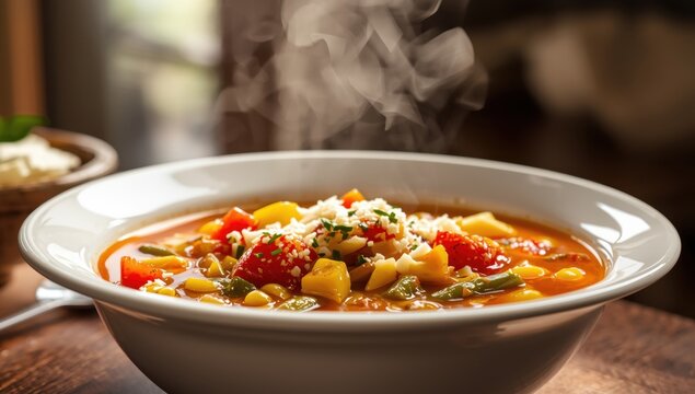 Pasta vegetable soup - Italian, Minestrone.