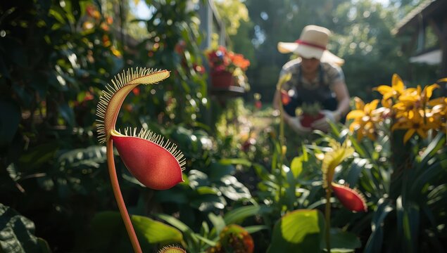 Red devil flower of Venus flytrap