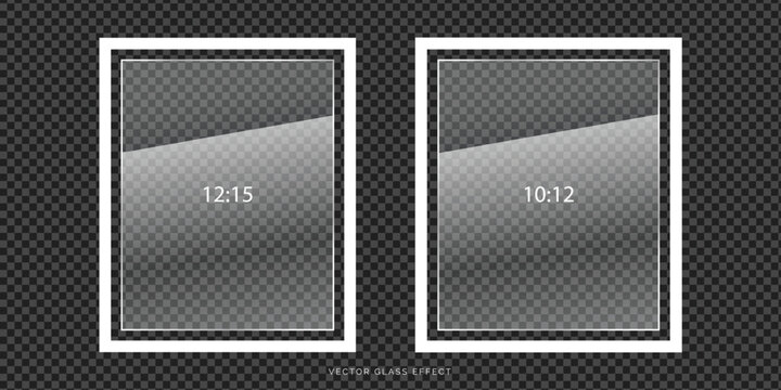 Vector glass effect frame for photo mockup