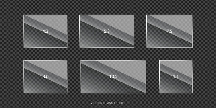 Vector glass effect with various aspect ratios