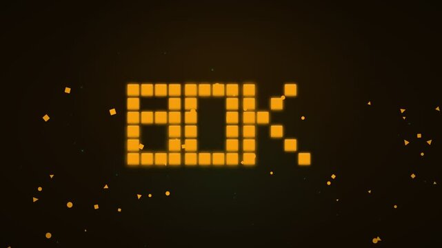 80K Followers Celebration Animation, Social Media Milestone, Neon Glow Confetti Background