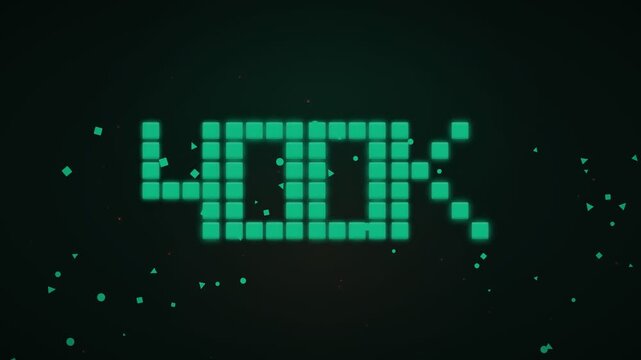 400K Followers Celebration Animation, Social Media Milestone, Premium Neon Confetti Background