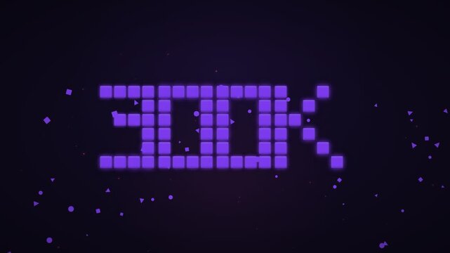 300K Followers Milestone Celebration Animation, Social Media Growth, Premium Confetti Background