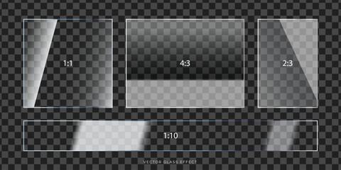 Vector glass effect with various aspect ratios for design © Designer Farsi