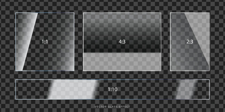Vector glass effect with various aspect ratios for design