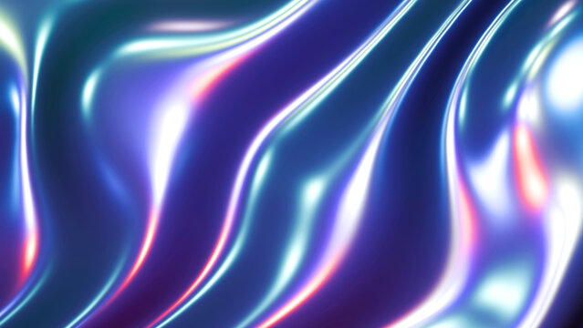 Abstract background with neon colored lines and waves, dynamic purple blue lights.