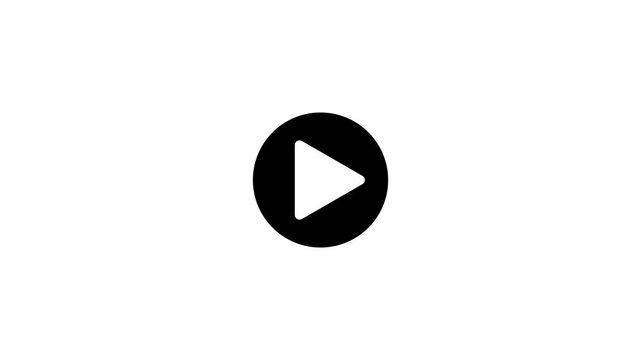 Minimalist digital looped play button icon on white background. video play icon for website and mobile play icon. Social media play button icon.