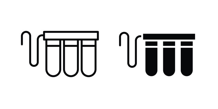 Water filtration icon in stroke outline style with flat version