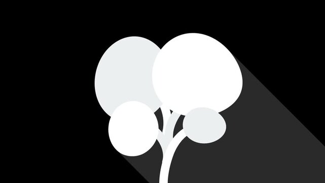 tree growth illustration with long shadow effect