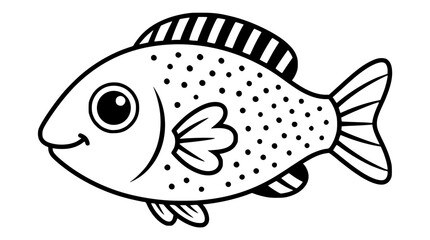 Fototapeta premium Cartoon illustration of a smiling fish with spots