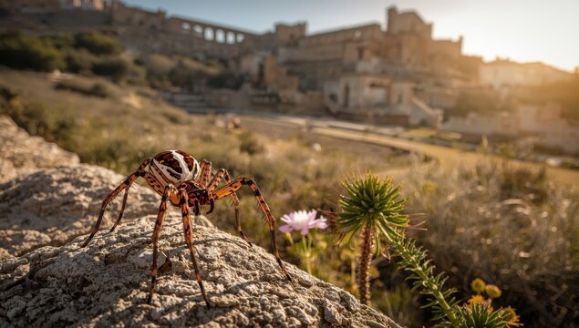 Violin spider Loxosceles rufescens in Sagunto, northeastern Spain.