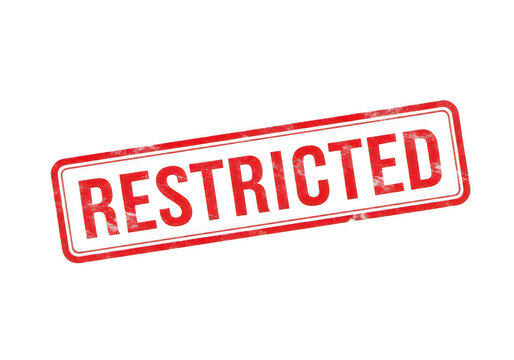 Red restricted stamp icon with a grunge texture effect Isolated Stamp Png