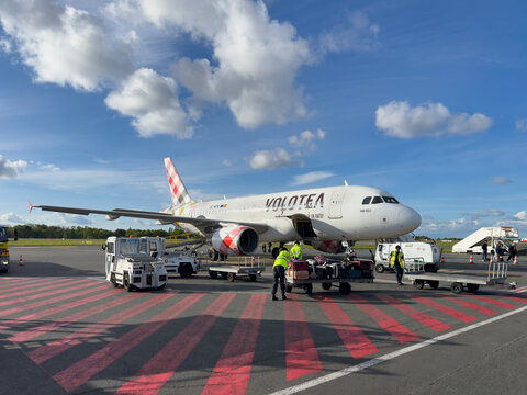 Volotea Airlines Airbus A320 parked at NTE Nantes Atlantique Airport