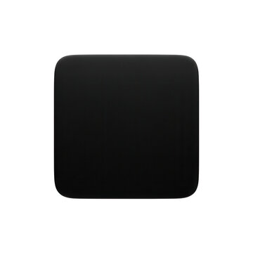 A black square object with rounded corners isolated on transparent background