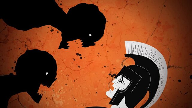 phobos and deimos terrifying a greek soldier