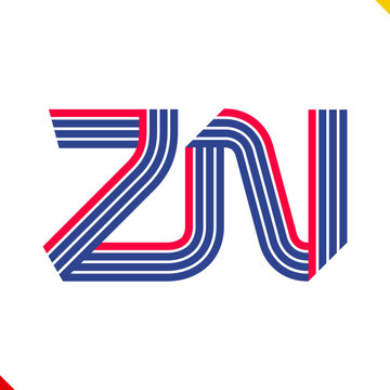 Parallel line monogram initial logo, combination of letter Z and N. Idea and inspiration for branding, company and corporation name abbreviation. personal and commercial purpose.