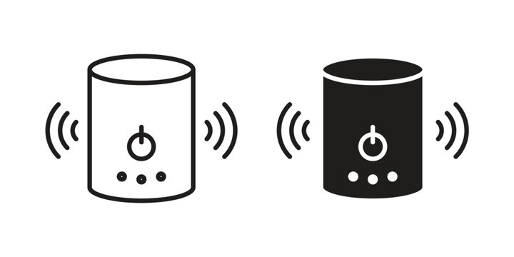 Smart speaker icon symbol, logo illustration. Vector graphics web design.