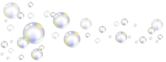Naklejka premium transparent rainbow bubbles on a transparent background.ai