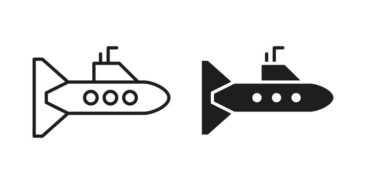 Submarine icon symbol, logo illustration. Vector graphics web design.