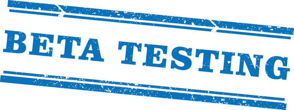 Beta Testing Blue Label Grunge Rubber Stamp Vector Illustration Design