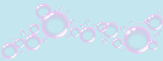 Naklejka premium pink transparent bubbles on a transparent background.ai