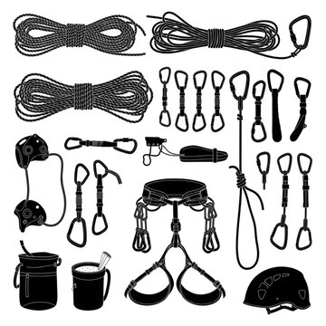 Rope Climbing Equipment and Accessories Collection.