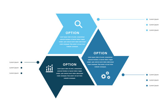 A blue and green infographic with three sections