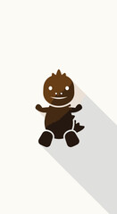 Fototapeta premium Brown Smiling Cartoon Character Illustration.