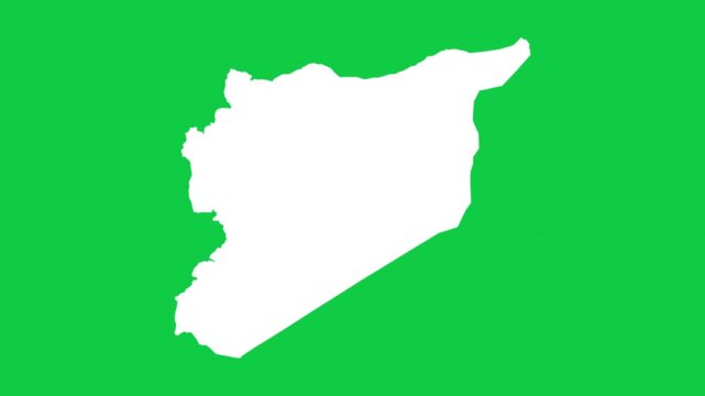 Syria map pop animation with green background