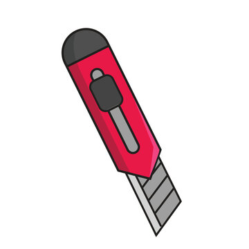 Cutter knife icon vector design template simple and clean