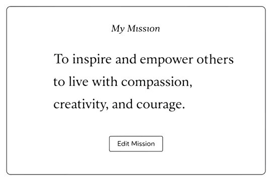 A mission statement focused on inspiring compassion, creativity, and courage in others Vector