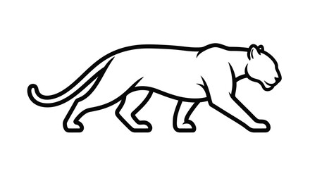 A sleek panther is depicted in a dynamic pose a striking black silhouette © Mithon