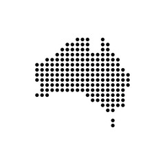 Black dots forming a map of australia © MdWaliul