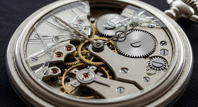 Intricate mechanical watch gear system.