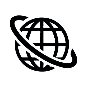 black and white vector illustration of Earth glob 8.eps