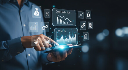 Obraz premium Business Cost Reduction And Quality Improvement With Digital Data