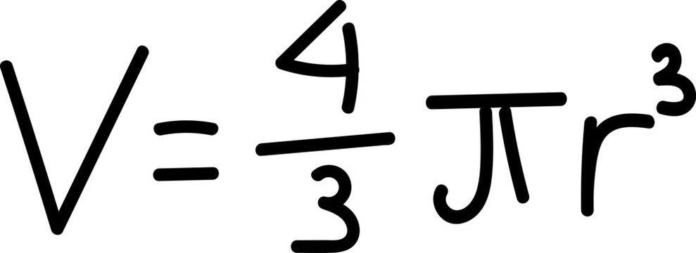Handwritten Mathematical Formula for the Volume of a Sphere