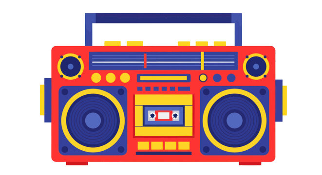 Retro Boombox Cassette Player - 80s Style Music Speaker