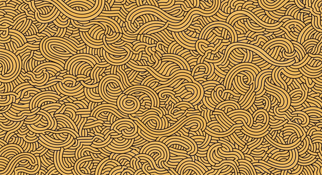 Abstract Hand Drawn Noodle Pattern Seamless Background