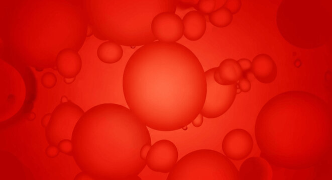 Abstract Red Liquid Bubbles Macro Background